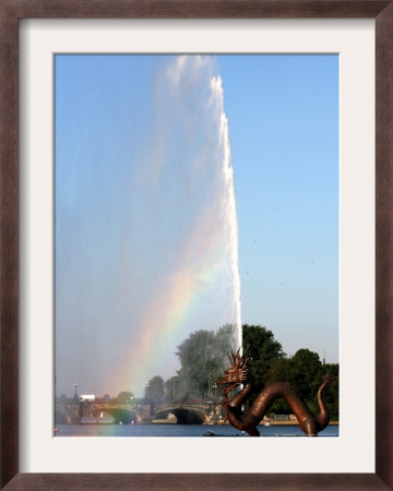 A Rainbow Is Seen Behind Alster Lake In Downtown Hamburg, Northern Germany, September 12, 2006 by Fabian Bimmer Pricing Limited Edition Print image