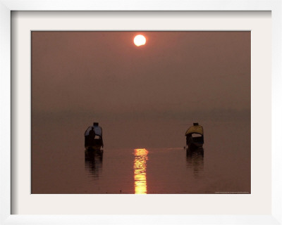 Kashmiris Return Homeward On A Shikara by Mukhtar Khan Pricing Limited Edition Print image