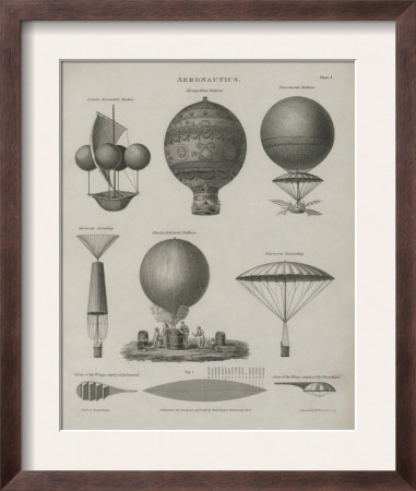 Aeronautics, Early Balloon Designs, C.1818 by Joseph Clement Pricing Limited Edition Print image