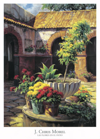 Las Flores En El Patio by J. Chris Morel Pricing Limited Edition Print image