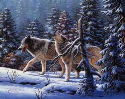 Wolf Pair by Ronnie Hedge Pricing Limited Edition Print image
