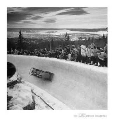 Life® - Olympic Bobsled Rounding A Curve, 1952 by Nat Farbman Pricing Limited Edition Print image
