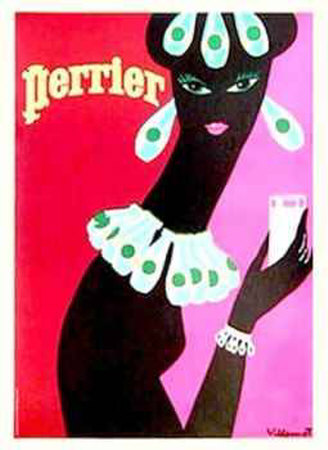 Perrier Woman With Bottles (1970) by Bernard Villemot Pricing Limited Edition Print image