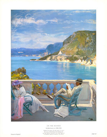 On The Riviera by Sir John Lavery Pricing Limited Edition Print image