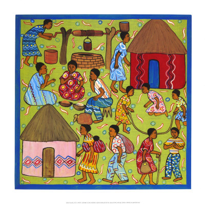 Village Life Iii by Serowe Pricing Limited Edition Print image