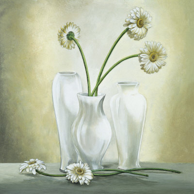 Vasi Bianchi Con Gerbere by L. Corrandini Pricing Limited Edition Print image