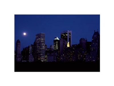 New York Skyline At Night by Burt Glinn Pricing Limited Edition Print image
