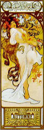 The Four Seasons, Autumn by Alphonse Mucha Pricing Limited Edition Print image