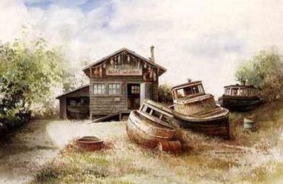 Pedersen Boat Works by Sharon Pedersen Pricing Limited Edition Print image