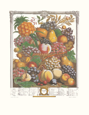 Twelve Months Of Fruits, 1732, October by Robert Furber Pricing Limited Edition Print image