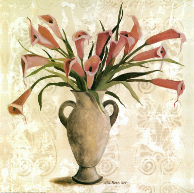 Callas On Ivory Damask by Carol Robinson Pricing Limited Edition Print image