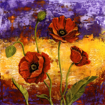Ruby Red Poppies by Tina Chaden Pricing Limited Edition Print image