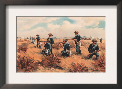 Infantry Attacked By Indians, 1876 by Arthur Wagner Pricing Limited Edition Print image