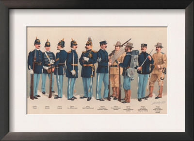 Uniforms Of 10 Infantry Figures, 1899 by Arthur Wagner Pricing Limited Edition Print image