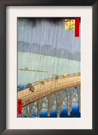 Great Bridge, Sudden Shower At Atake by Ando Hiroshige Pricing Limited Edition Print image