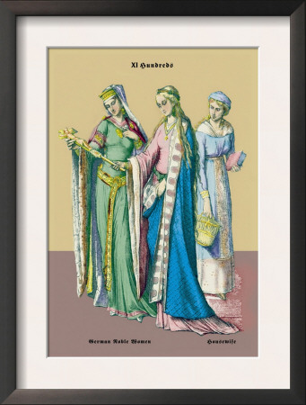 German Noblewoman And Housewife, 12Th Century by Richard Brown Pricing Limited Edition Print image