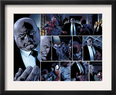 Ultimate Spider-Man #110 Headshot: Spider-Man, Daredevil, Kingpin, And Vanessa Fisk Fighting by Mark Bagley Pricing Limited Edition Print image