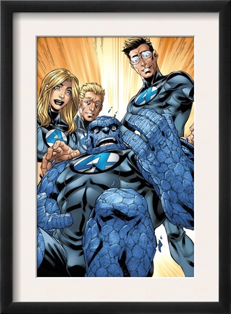 Ultimate Fantastic Four #41 Group: Human Torch, Mr. Fantastic, Invisible Woman And Thing by Mark Brooks Pricing Limited Edition Print image
