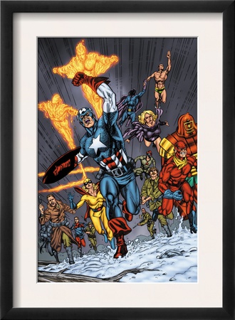 Avengers/Invader #11 Group: Captain America, Human Torch, Toro And Black Widow by Steve Sadowski Pricing Limited Edition Print image