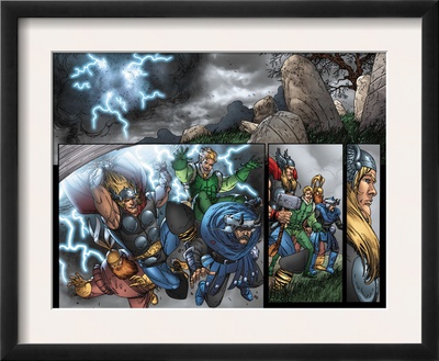 Thor: Blood Oath #4 Group: Thor, Hogun, Volstagg And Fandral by Scott Kolins Pricing Limited Edition Print image