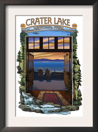 Crater Lake From Lodge Deck, C.2009 by Lantern Press Pricing Limited Edition Print image
