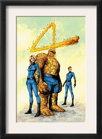 Marvel Knights 4 #26 Cover: Mr. Fantastic, Human Torch, Invisible Woman, Thing And Fantastic Four by Valentine De Landro Pricing Limited Edition Print image