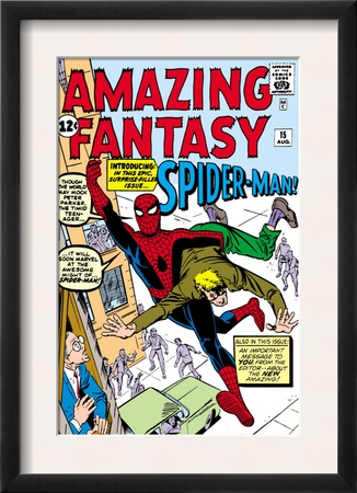 Amazing Fantasy #15 Cover: Spider-Man Swinging by Steve Ditko Pricing Limited Edition Print image