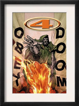 Marvel Knights 4 #17 Cover: Dr. Doom And Human Torch Flying by Jim Muniz Pricing Limited Edition Print image