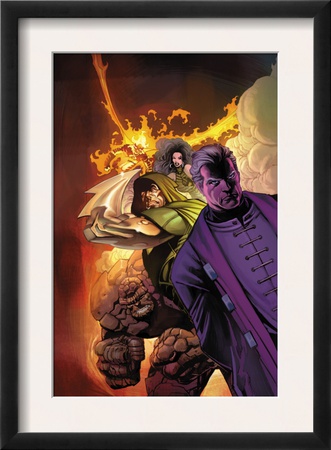 Fantastic Four: House Of M #3 Cover: Dr. Doom, Magneto, Thing And Fearsome Four by Scot Eaton Pricing Limited Edition Print image