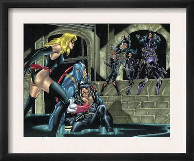 Wolverine Captain America #2 Group: Wolverine, Captain America, Warbird And Rapture by Tom Derenick Pricing Limited Edition Print image