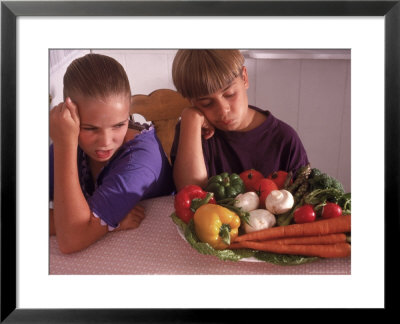 Children Having Negative Reaction To Healthy Food by Nancy Richmond Pricing Limited Edition Print image