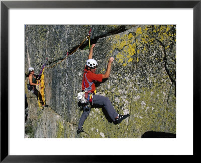 Man And Woman Rock Climbing, Ca by Greg Epperson Pricing Limited Edition Print image