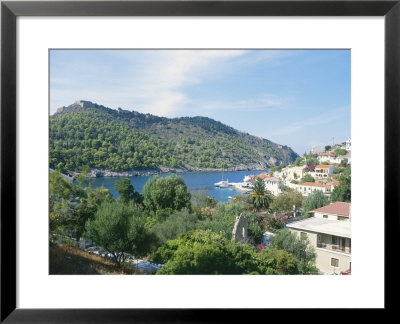 Kefalonia, View Over The Village Of Assos To The Bay And Peninsula Hill, Remains Of Venetion Castle by Ian West Pricing Limited Edition Print image