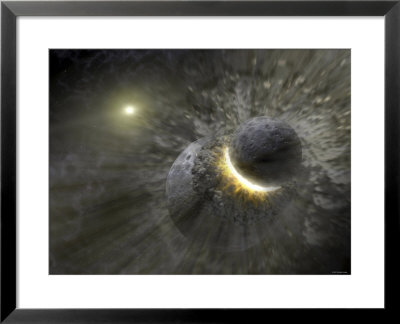 A Massive Collision Of Objects Smashed Together To Create The Dust Ring Around The Nearby Star Vega by Stocktrek Images Pricing Limited Edition Print image