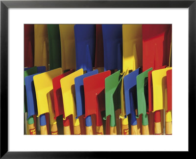 Multi Coloured Spades On Sale At A Beach Shop On The Planche, Deauville, Calvados, Normandy, France by David Hughes Pricing Limited Edition Print image