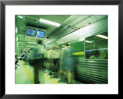 Passengers Boarding Train At Parliament Station In The City Of Melbourne, Victoria, Australia by Richard Nebesky Pricing Limited Edition Print image