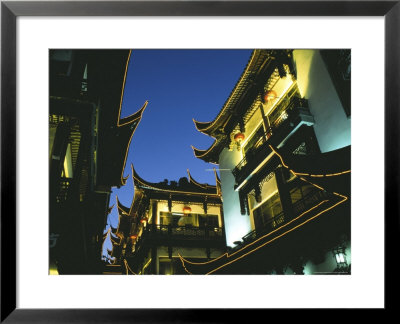 Night View Of Traditional Architecture At Yuyuan Bazaar, Shanghai, China by Keren Su Pricing Limited Edition Print image