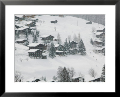 Ski Chalets, Grindelwald, Bern, Switzerland by Walter Bibikow Pricing Limited Edition Print image