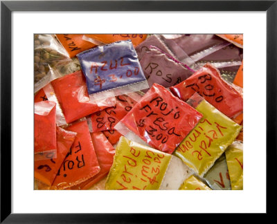 Bags Of Powdered Dyes At The Mercado Hidalgo, Guanajuato, Mexico by Julie Eggers Pricing Limited Edition Print image