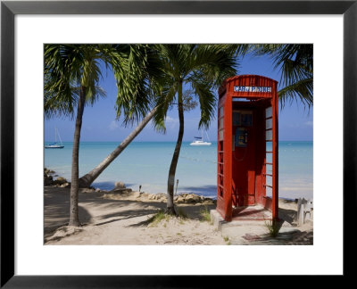 Caribbean, Antigua, Dickenson Bay, English Red Telephone Box by Gavin Hellier Pricing Limited Edition Print image