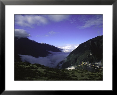 Prayer Flags In Mountains, Nepal by Michael Brown Pricing Limited Edition Print image