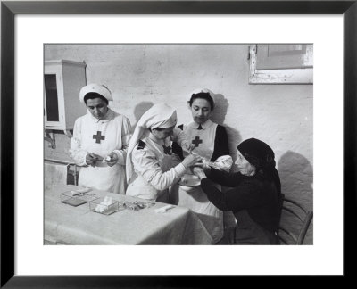 Nurse Attending To An Elderly Woman In A Hosptial During World War Ii by A. Villani Pricing Limited Edition Print image