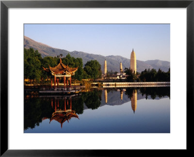 The Three Pagodas Of Dali At Foot Of The Cangshan Mountains, Dali, Yunnan, China by Diana Mayfield Pricing Limited Edition Print image