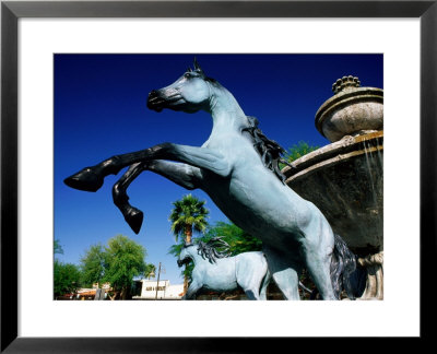 Bronze Horse Fountain In Scottsdale, Phoenix, Arizona by David Tomlinson Pricing Limited Edition Print image