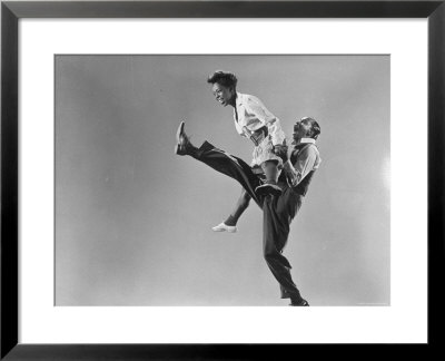 Leon Ames And Willa Mae Ricker Demonstrating A Step Of The Lindy Hop by Gjon Mili Pricing Limited Edition Print image