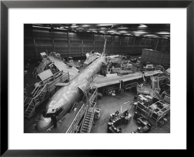 Boeing's New 707 Jet Aircraft, At The Boeing Plant by Nat Farbman Pricing Limited Edition Print image