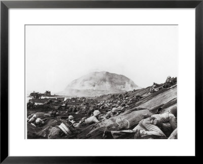 Us Marines Advance Up Black Sand Beaches Of Iwo Jima To Engage Japanese Troops by Louis R. Lowery Pricing Limited Edition Print image