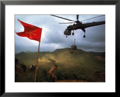 1St Air Cavalry Skycrane Helicopter Delivering Ammunition And Supplies To Us Marines by Larry Burrows Pricing Limited Edition Print image