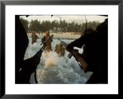 American Soldiers Of 7Th Marines Coming Ashore Cape Batangan While Under Fire During Vietnam War by Paul Schutzer Pricing Limited Edition Print image