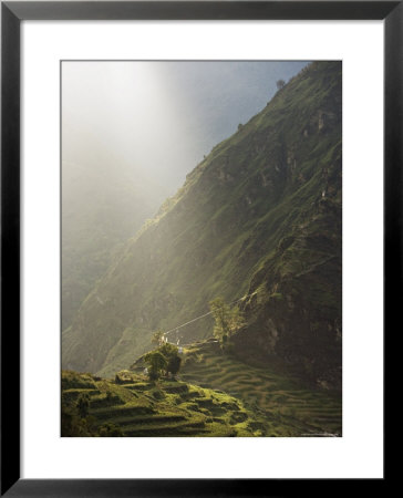 Sunset Over High Terraced Hills, Close To Tibet On The Trade Route Above The Arniko River, Nepal by Don Smith Pricing Limited Edition Print image